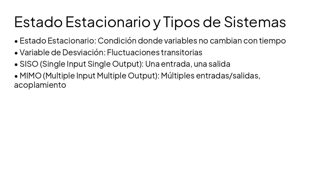 Slide 13 - Estado Estacionario y Tipos de Sistemas