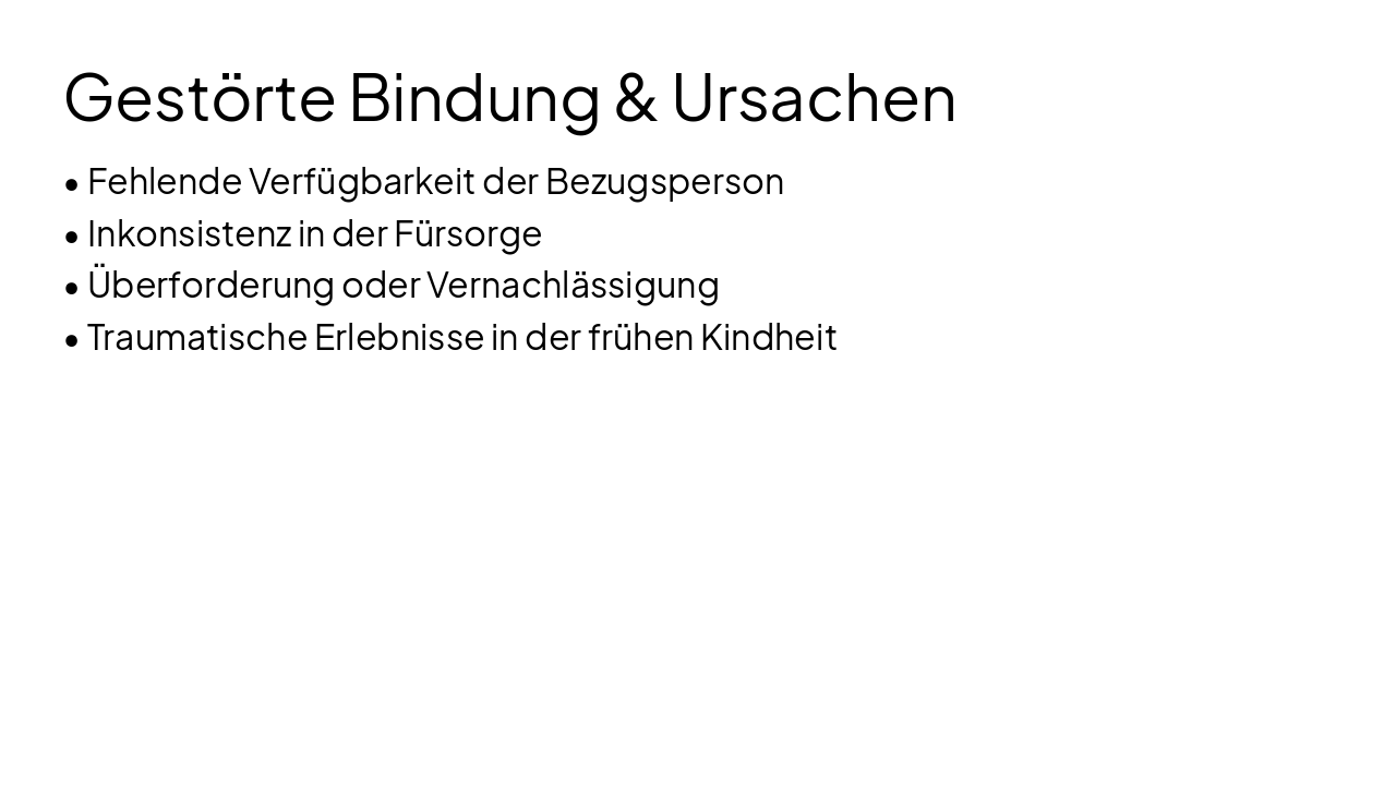 Slide 6 - Gestörte Bindung & Ursachen