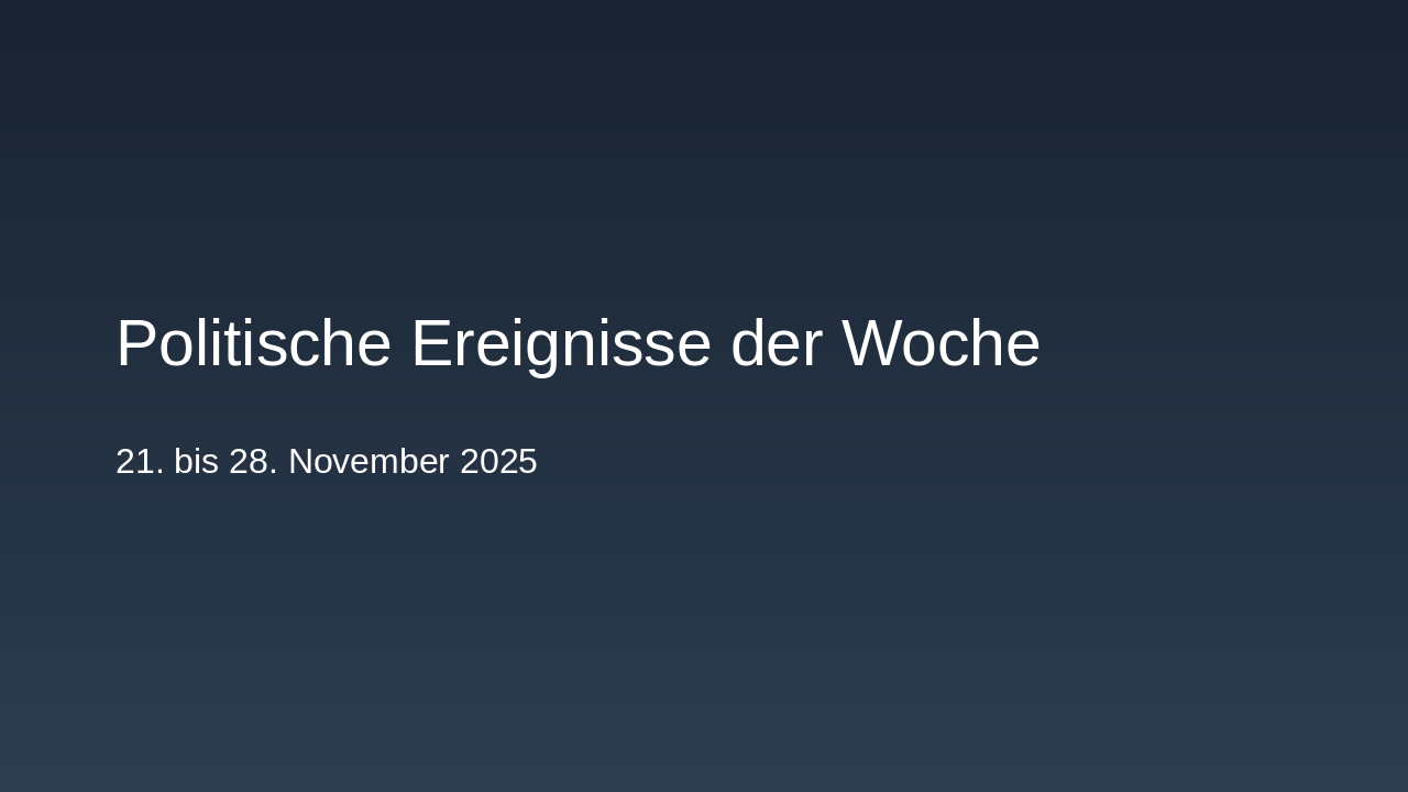 Weekly Politics: Domestic, Foreign & Local (Nov 21-28, 2025)