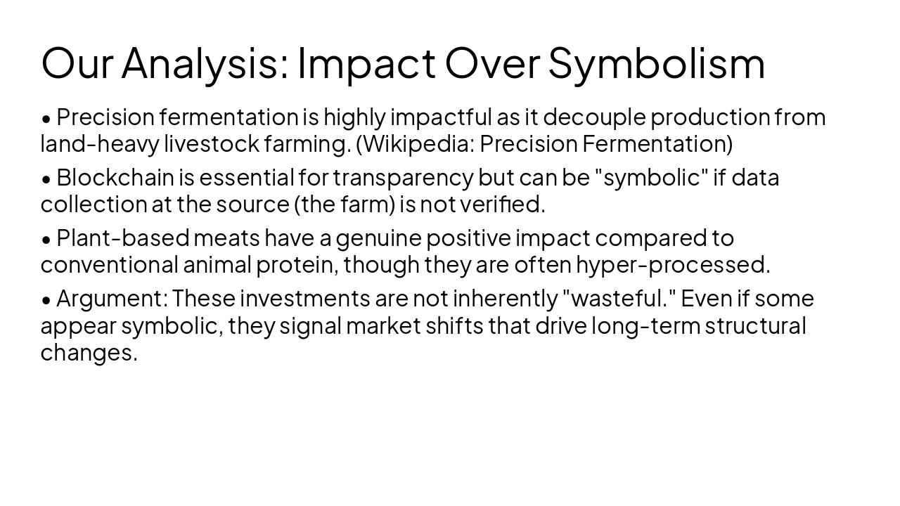 Slide 9 - Our Analysis: Impact Over Symbolism