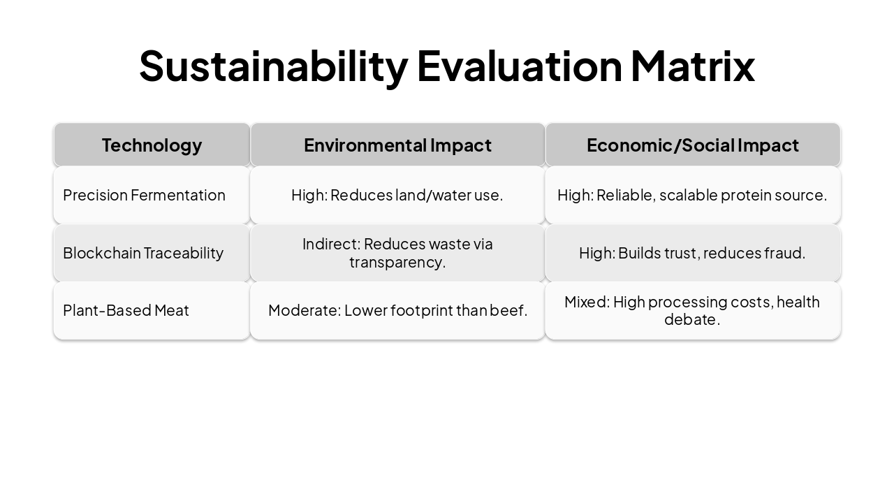 Slide 8 - Sustainability Evaluation Matrix