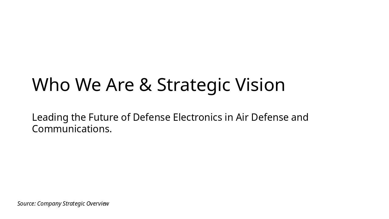 Slide 1 - Who We Are & Strategic Vision