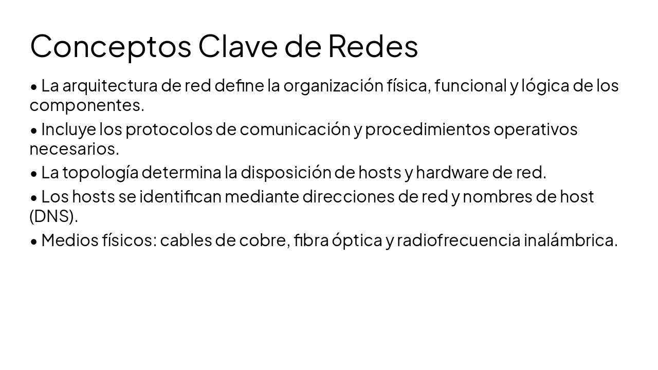 Slide 4 - Conceptos Clave de Redes