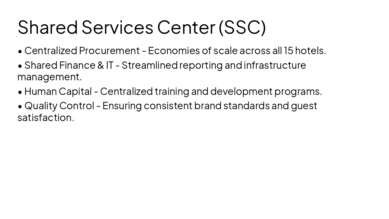 Slide 9 - Shared Services Center (SSC)