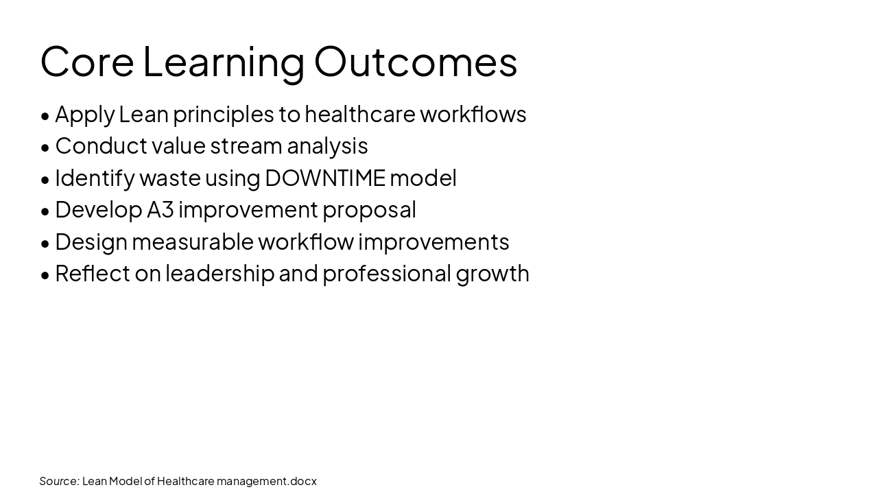 Slide 5 - Core Learning Outcomes