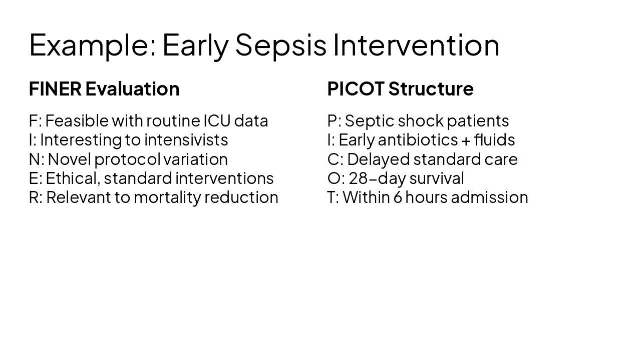 Slide 16 - Example: Early Sepsis Intervention