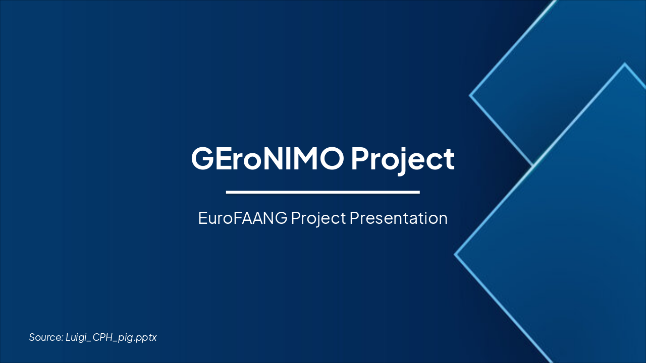 Enhancing Pig Genomics: GEroNIMO Project