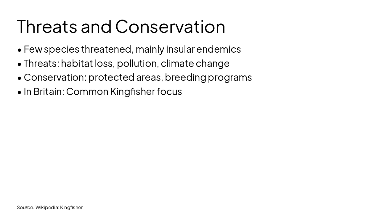 Slide 11 - Threats and Conservation
