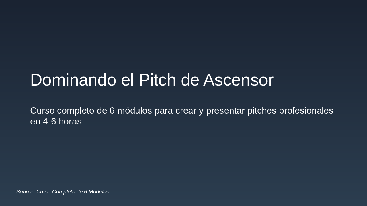 Master Elevator Pitches: 6-Module Guide