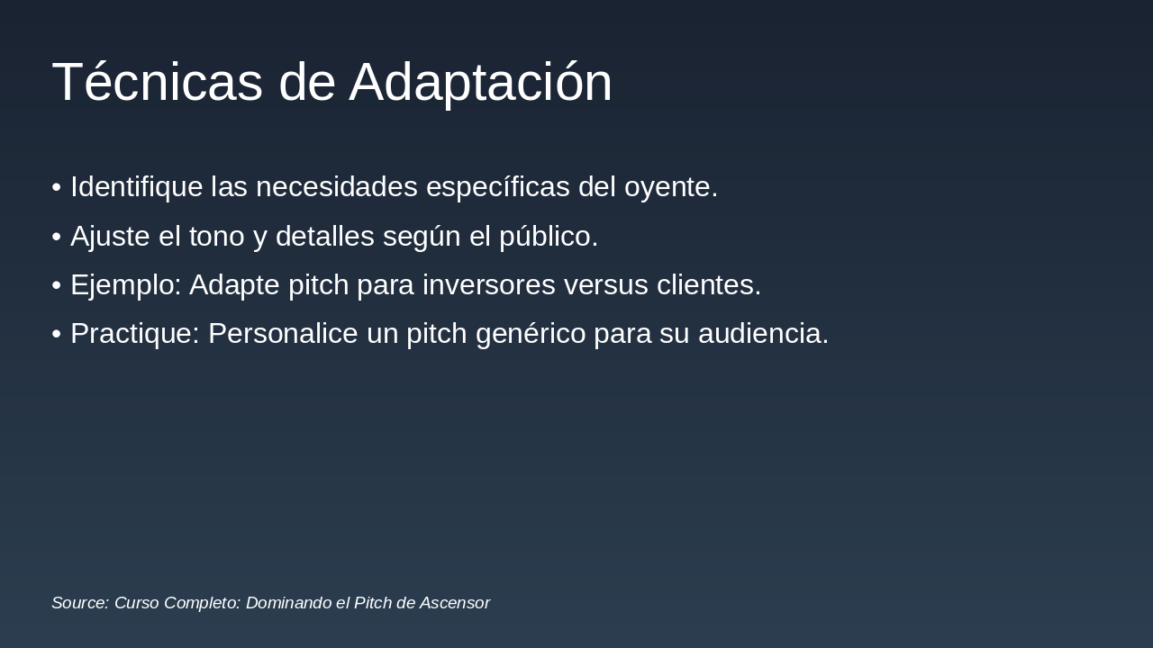 Slide 8 - Técnicas de Adaptación