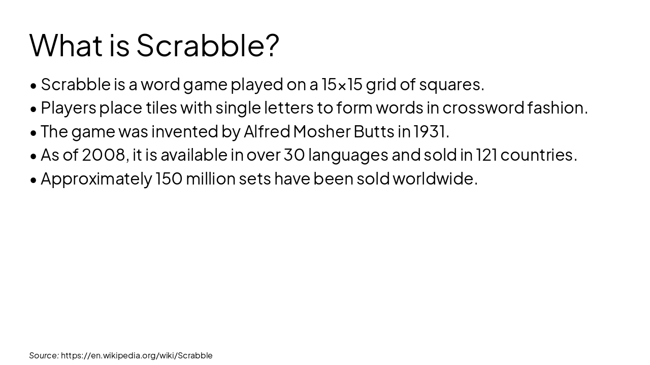 Slide 2 - What is Scrabble?
