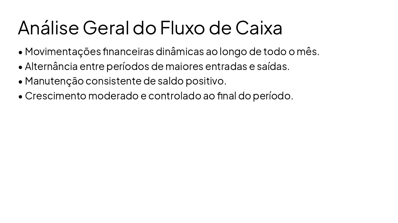 Slide 3 - Análise Geral do Fluxo de Caixa