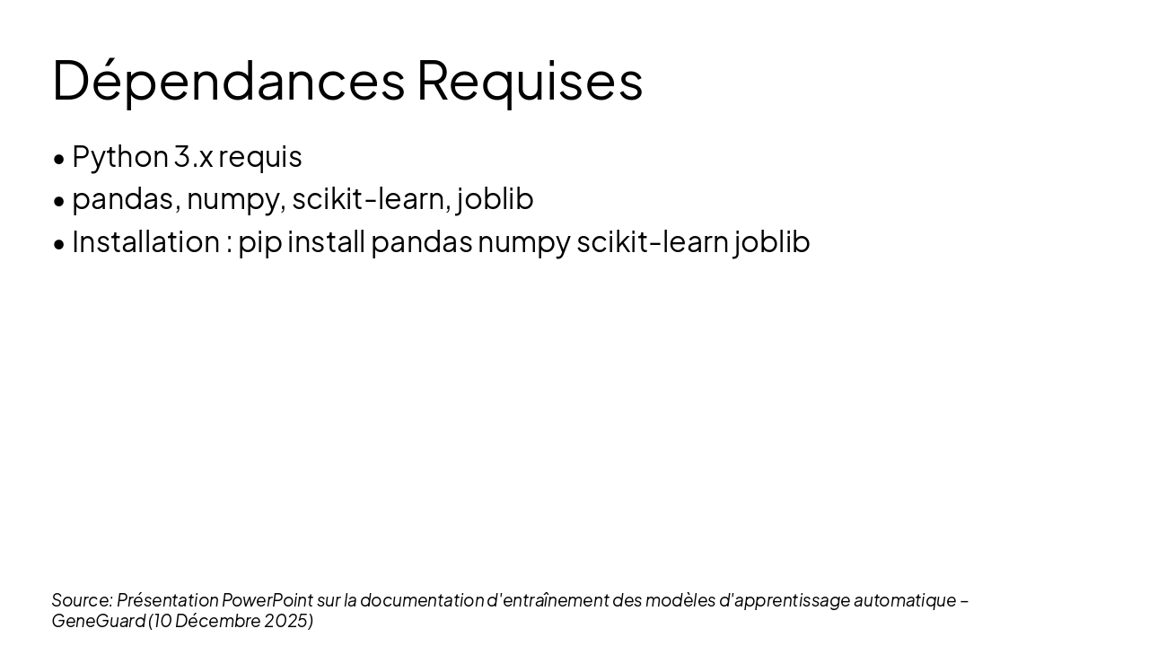 Slide 9 - Dépendances Requises