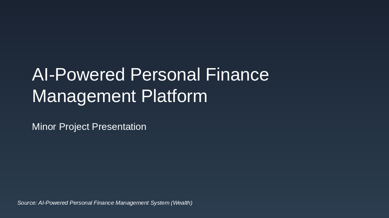 AI-Powered Wealth Finance Platform