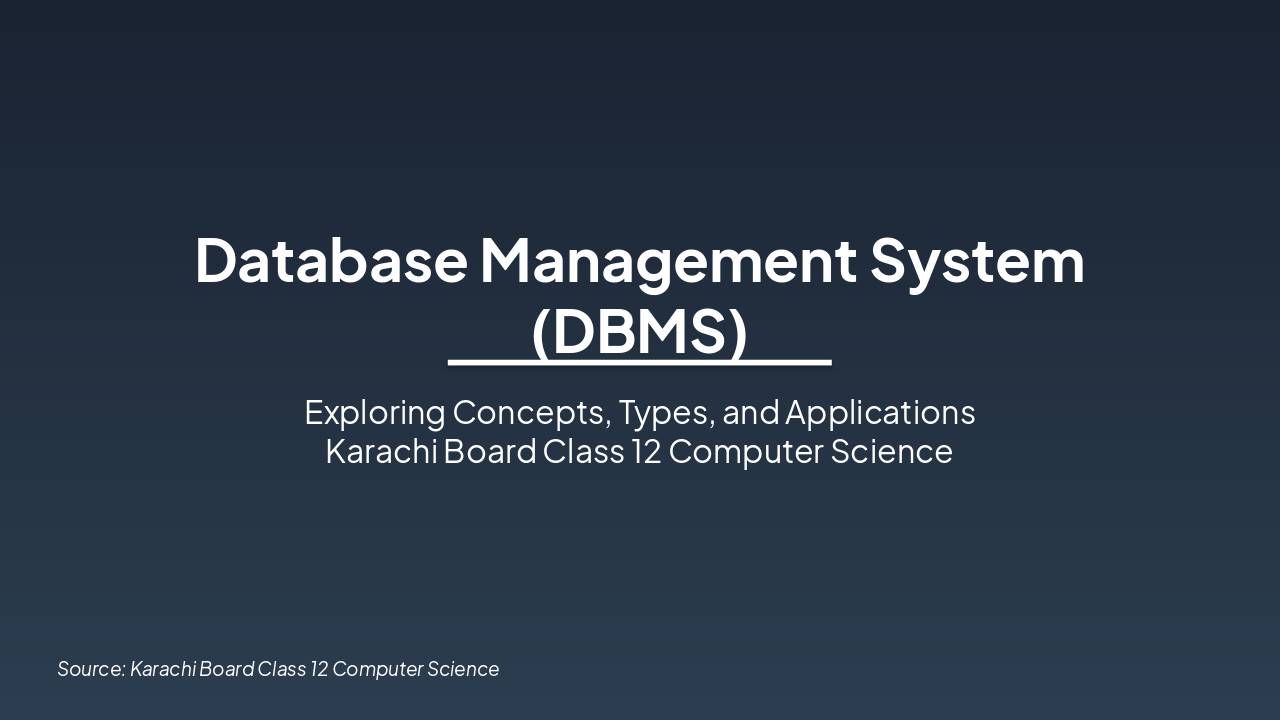 DBMS Essentials from Class 12 CS