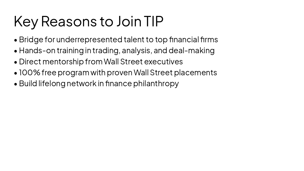 Slide 4 - Key Reasons to Join TIP