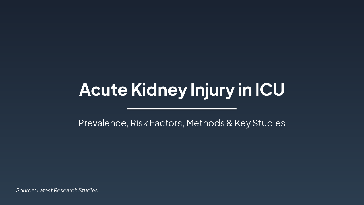 AKI in ICU: Prevalence, Risks & Research
