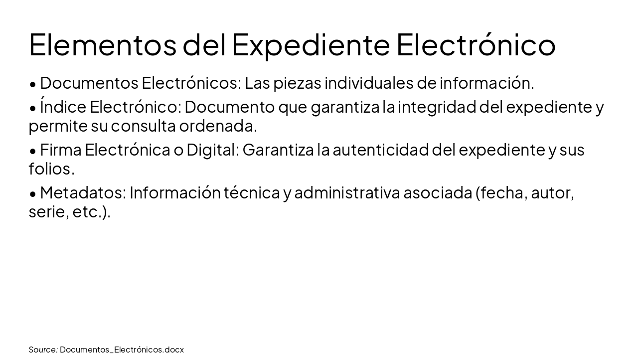 Slide 12 - Elementos del Expediente Electrónico