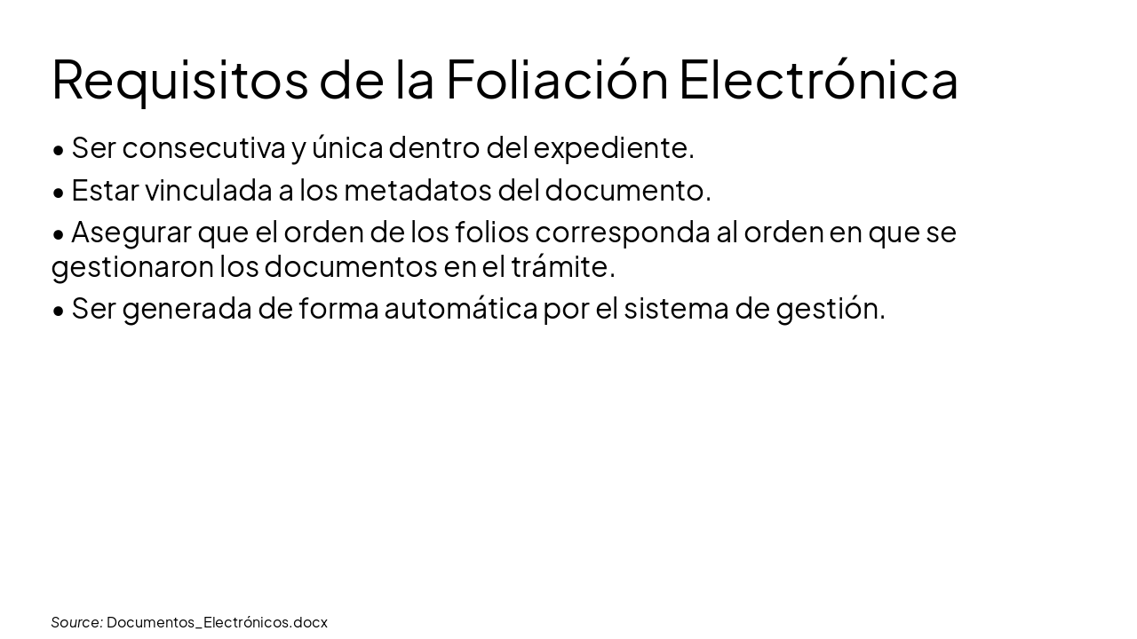 Slide 14 - Requisitos de la Foliación Electrónica