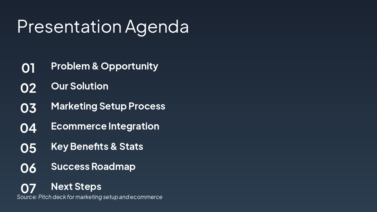 Slide 2 - Presentation Agenda