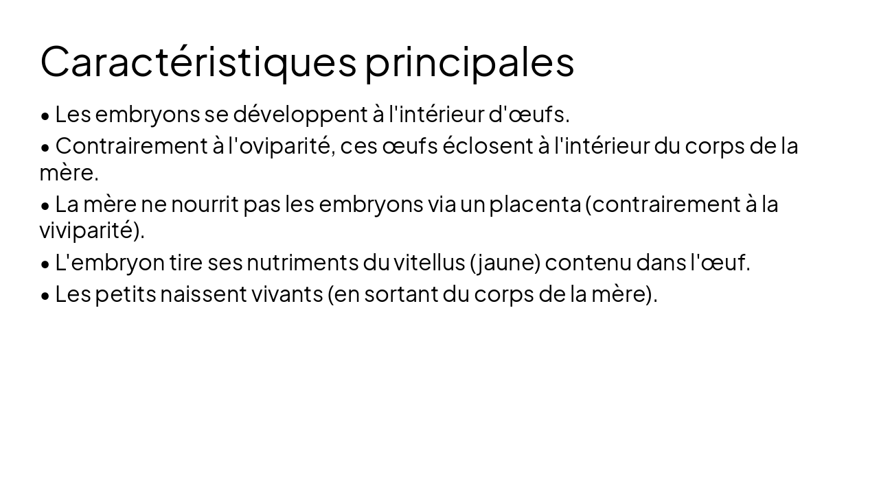 Slide 4 - Caractéristiques principales