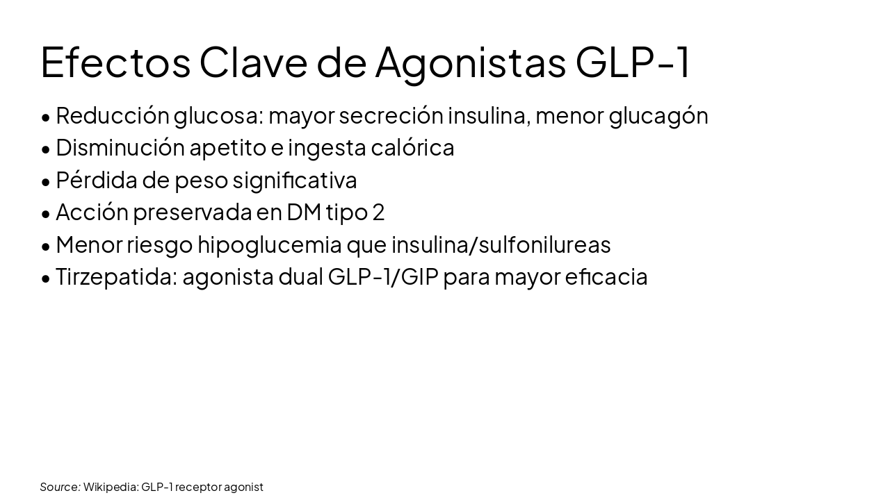 Slide 7 - Efectos Clave de Agonistas GLP-1