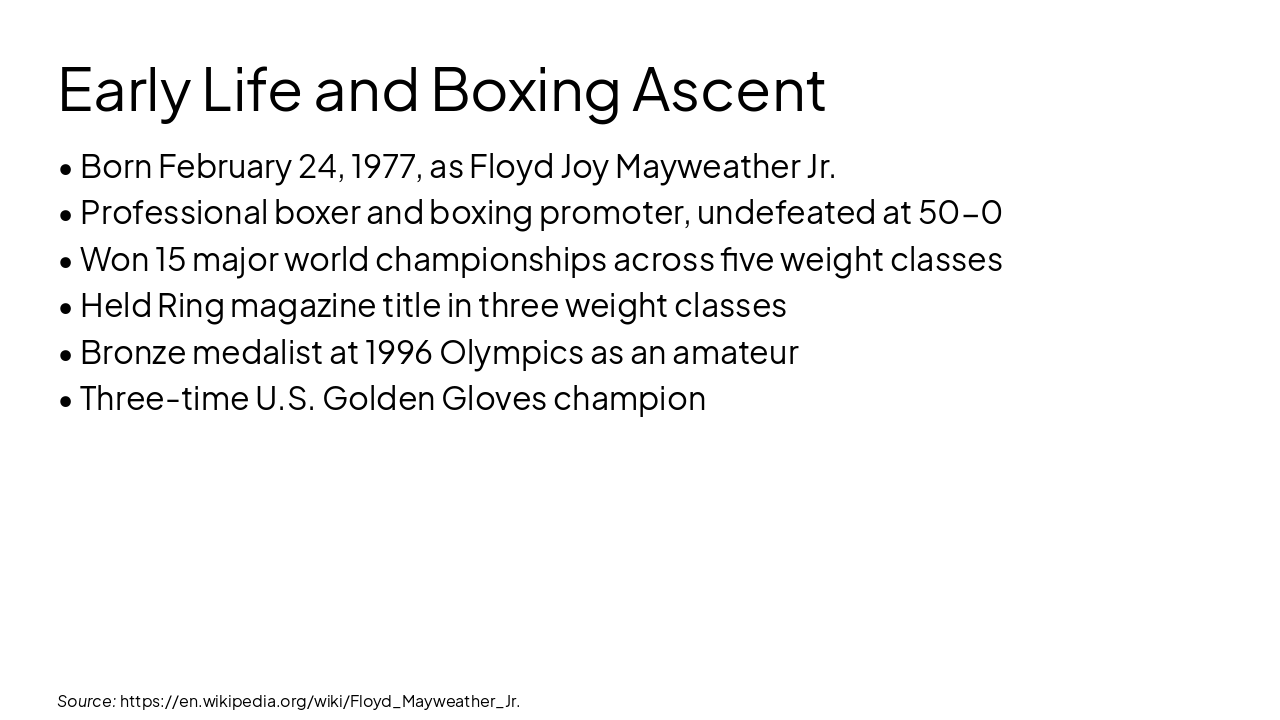 Slide 4 - Early Life and Boxing Ascent