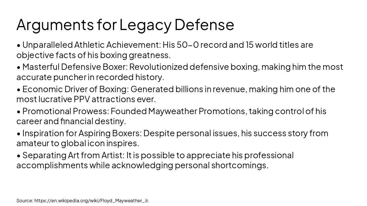 Slide 11 - Arguments for Legacy Defense