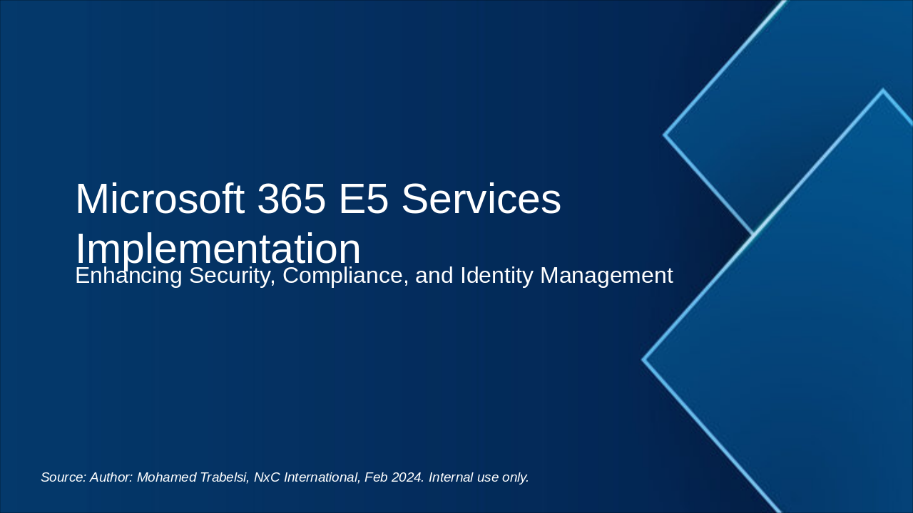 Implementing Microsoft 365 E5 Services