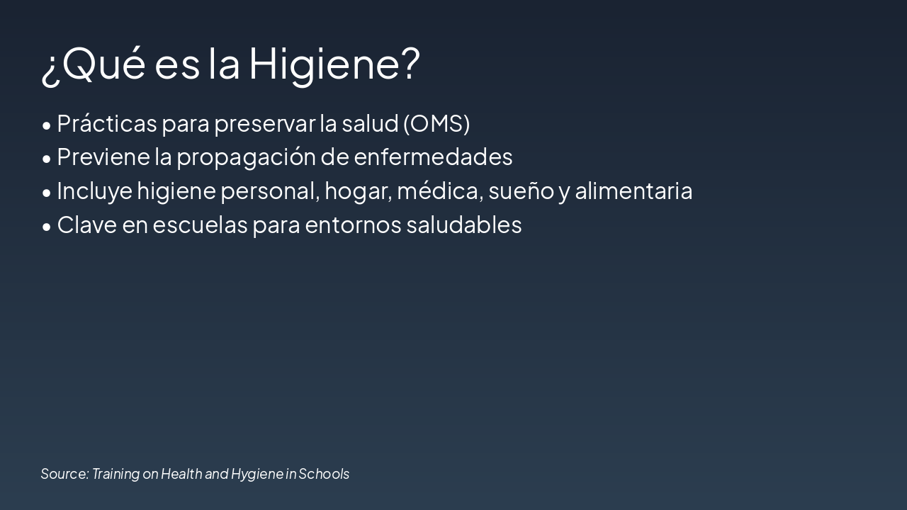 Slide 3 - ¿Qué es la Higiene?