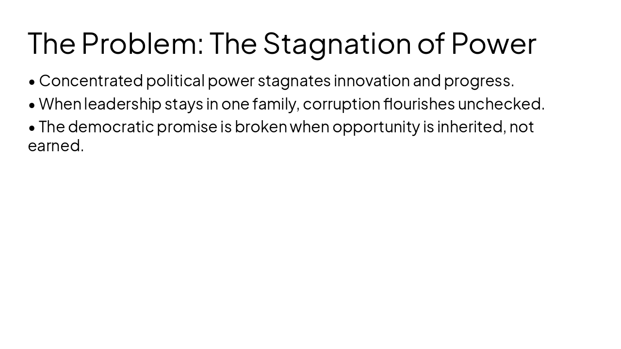 Slide 3 - The Problem: The Stagnation of Power