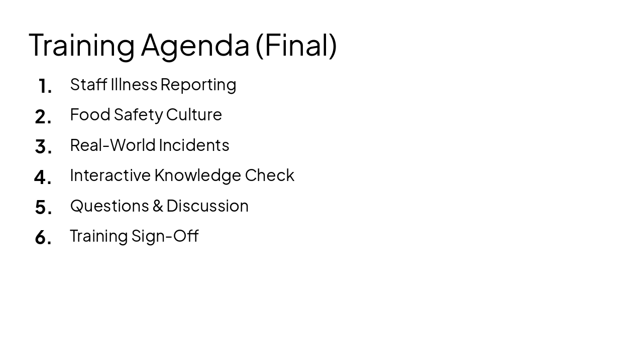 Slide 4 - Training Agenda (Final)