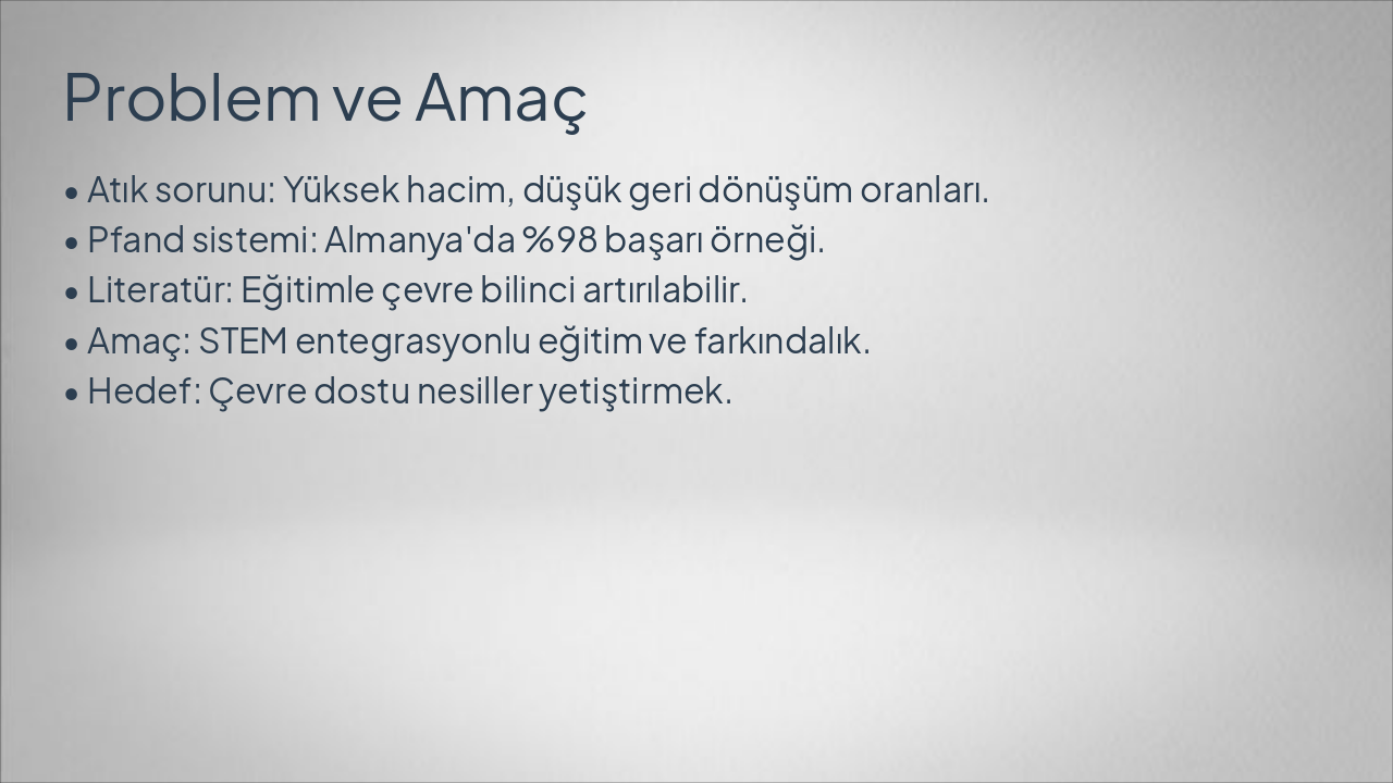 Slide 3 - Problem ve Amaç