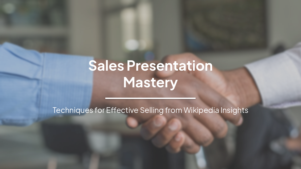 Slide 1 - Sales Presentation
Mastery