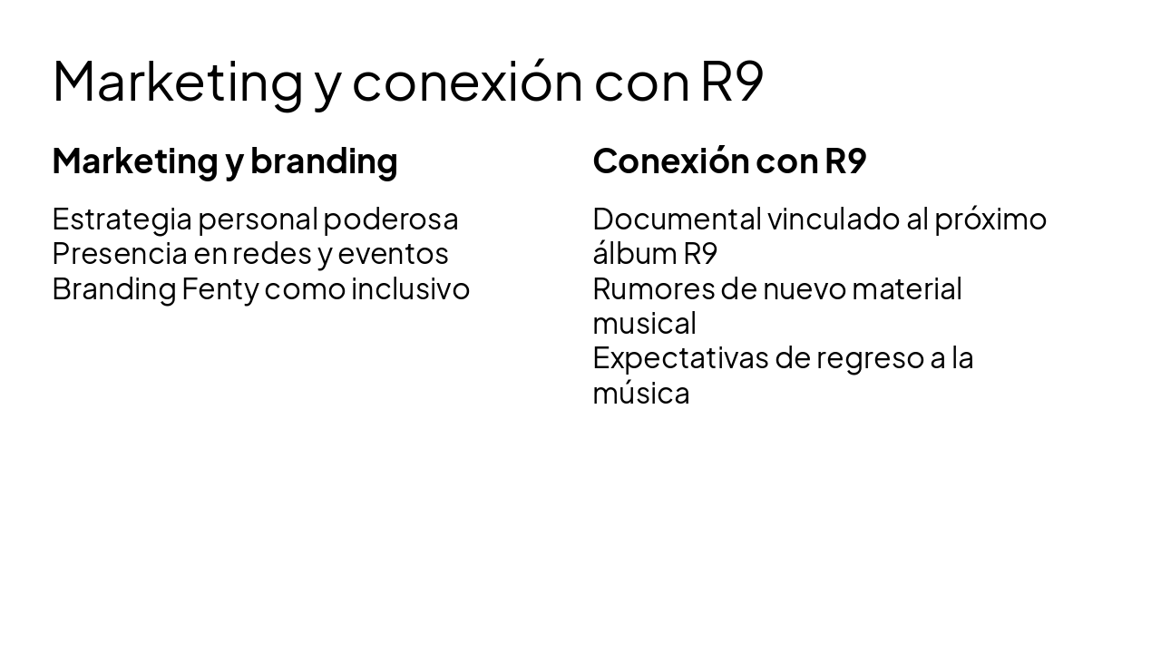 Slide 17 - Marketing y conexión con R9