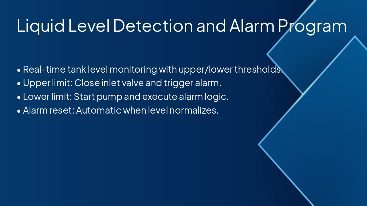 Slide 14 - Liquid Level Detection and Alarm Program