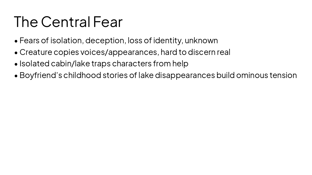 Slide 3 - The Central Fear