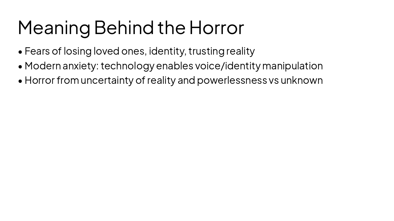 Slide 8 - Meaning Behind the Horror
