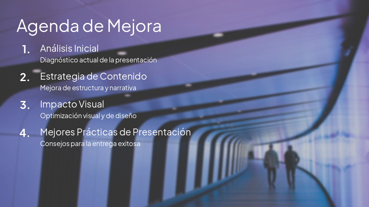 Slide 2 - Agenda de Mejora