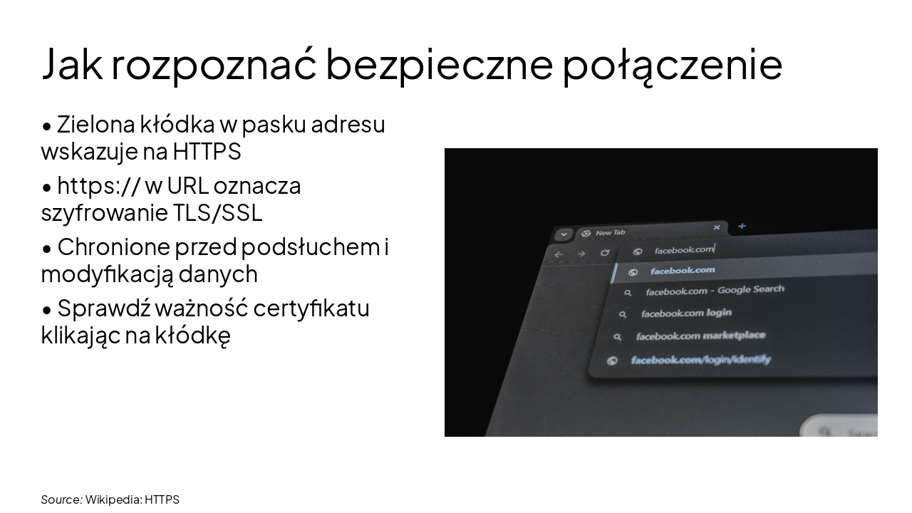 Slide 6 - Jak rozpoznać bezpieczne połączenie