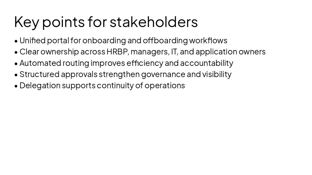 Slide 11 - Key points for stakeholders
