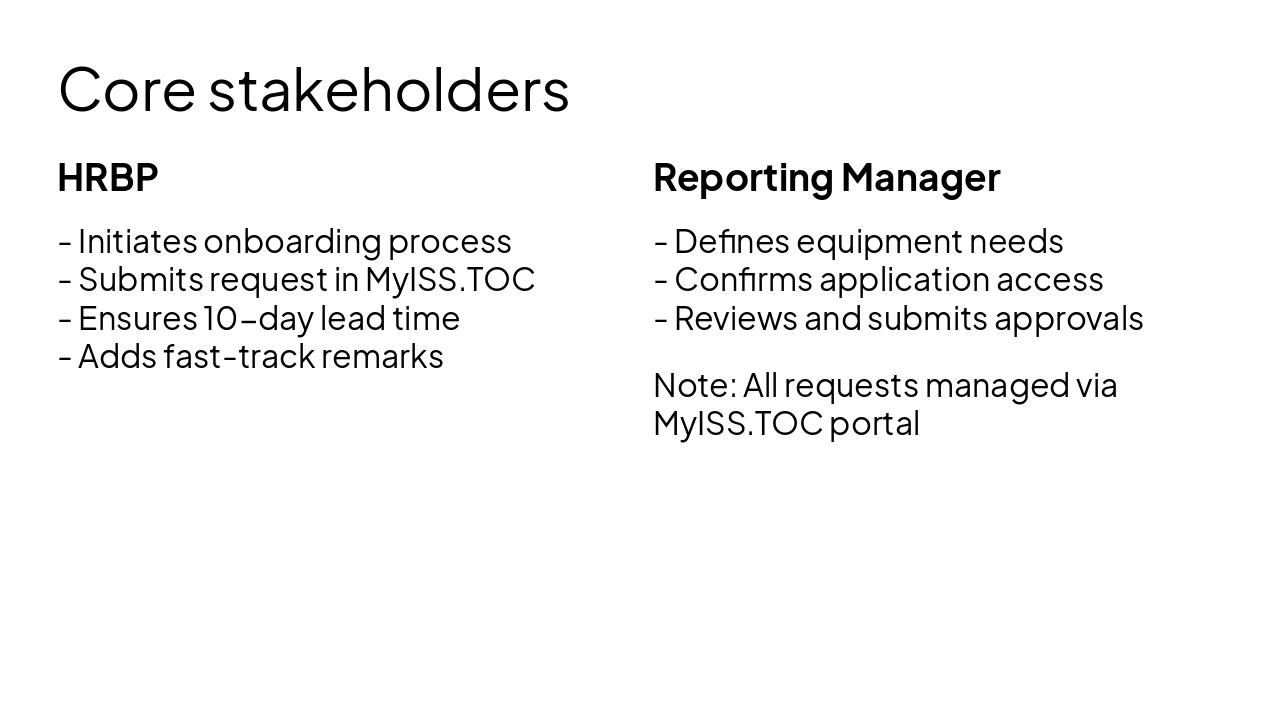 Slide 4 - Core stakeholders