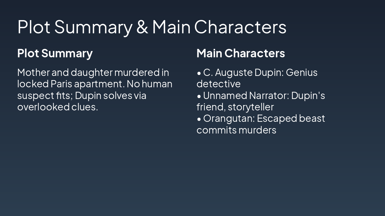 Slide 3 - Plot Summary & Main Characters