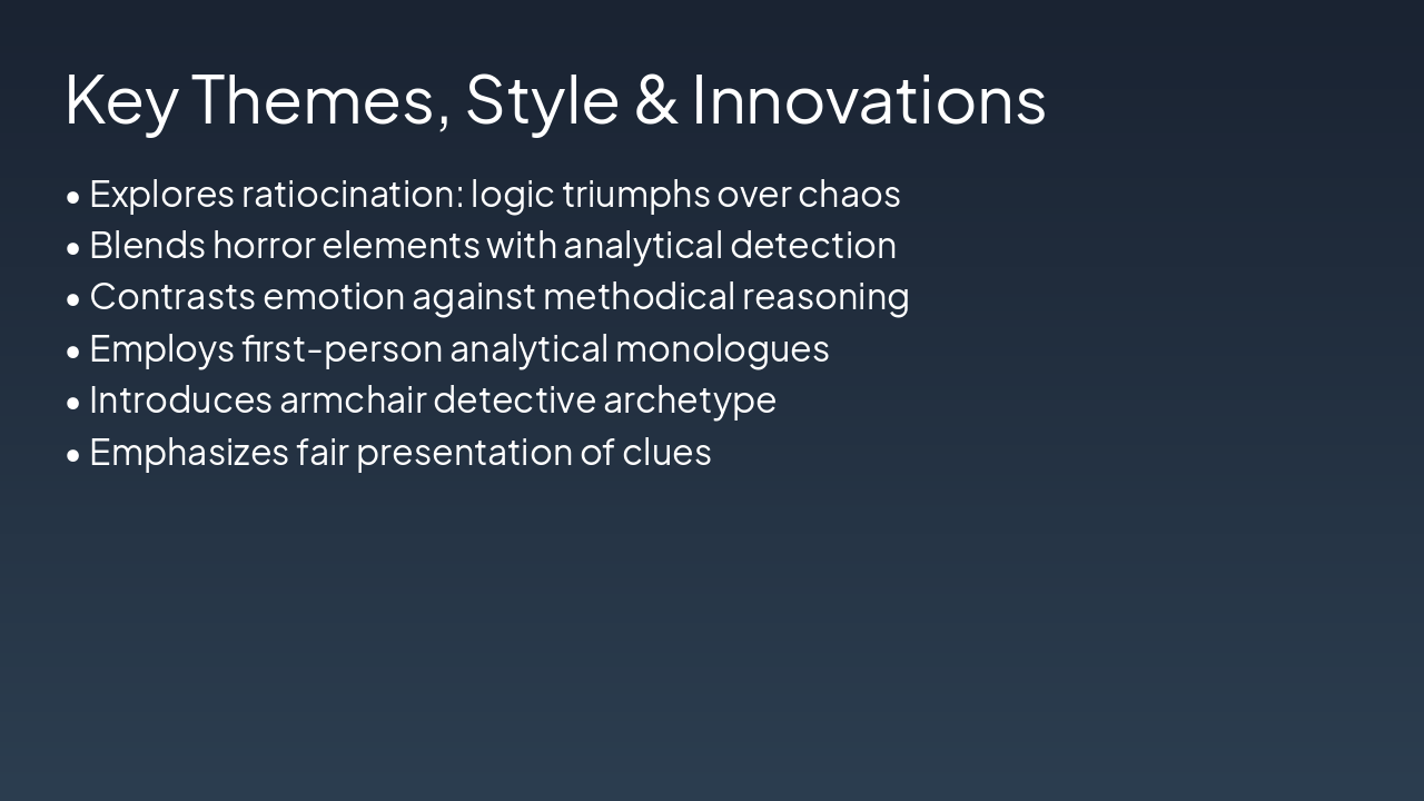 Slide 4 - Key Themes, Style & Innovations