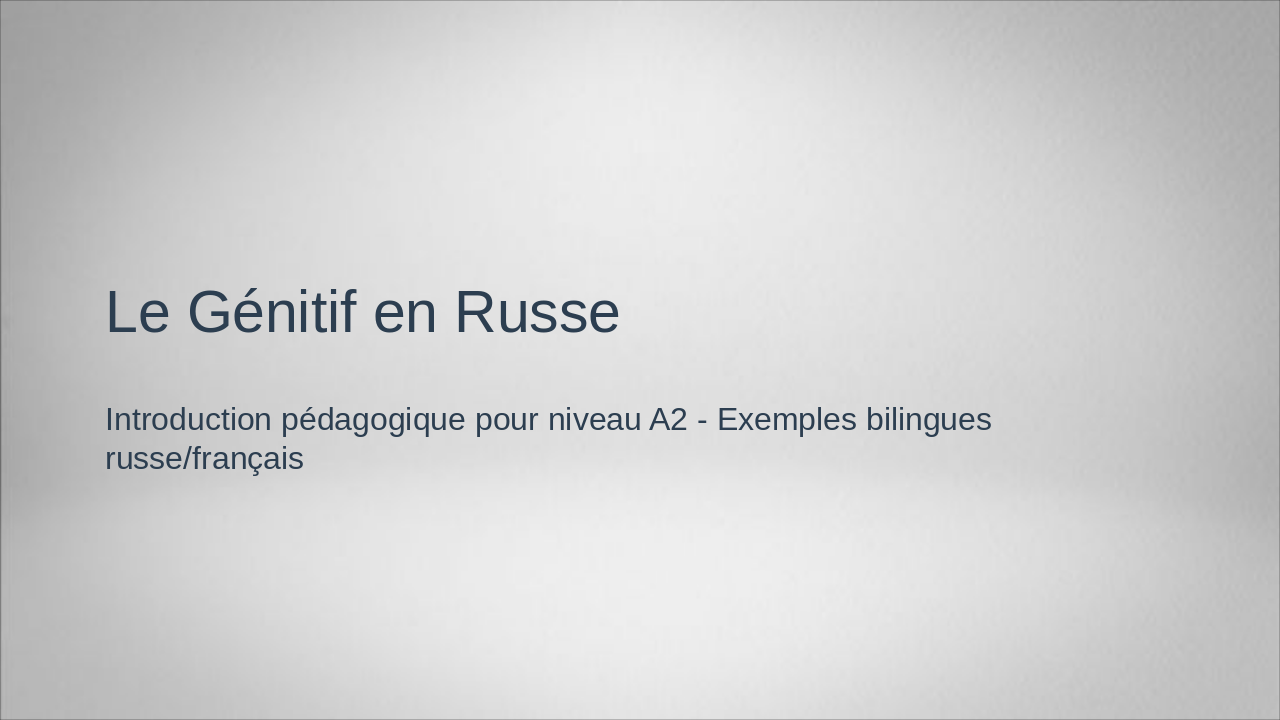 Le Génitif Russe pour Niveau A2