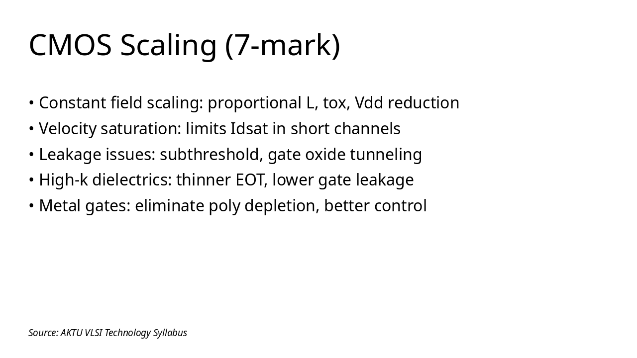 Slide 16 - CMOS Scaling (7-mark)