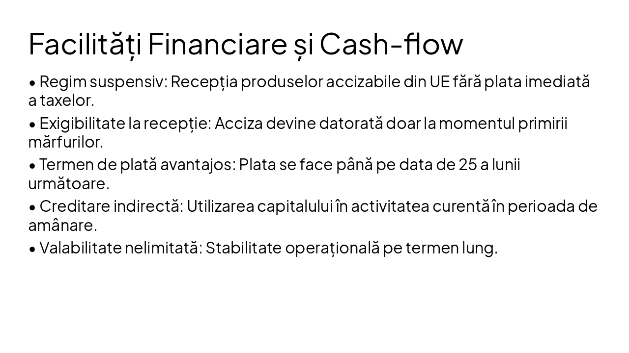 Slide 4 - Facilități Financiare și Cash-flow