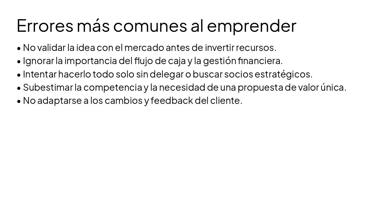 Slide 2 - Errores más comunes al emprender