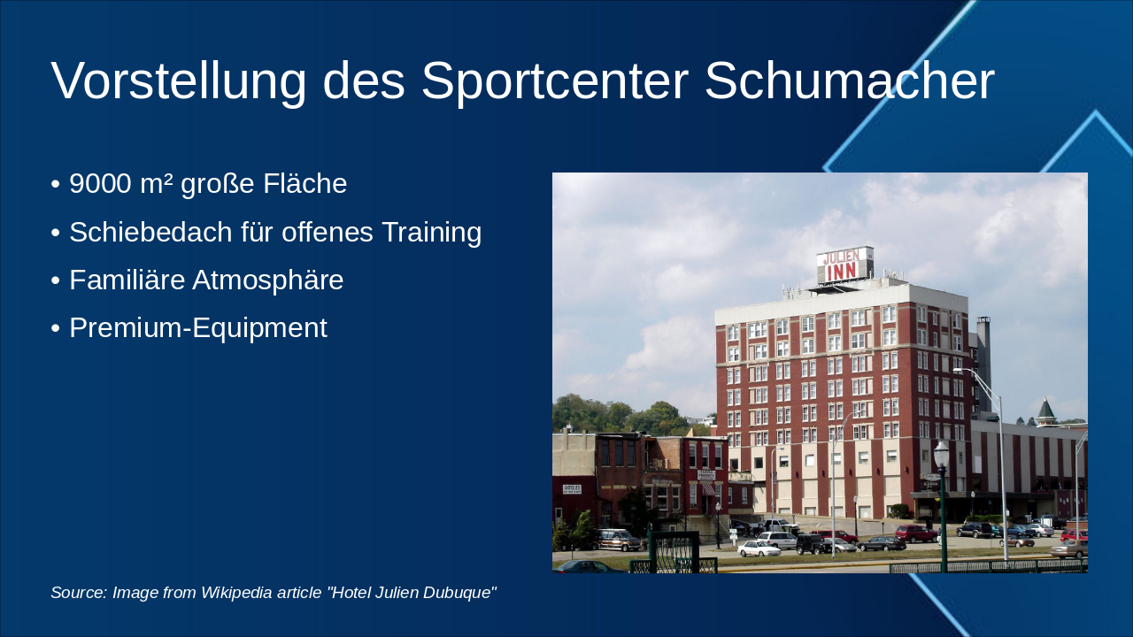 Slide 2 - Vorstellung des Sportcenter Schumacher