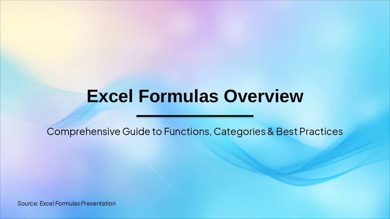 Excel Formulas: Overview & Mastery Guide